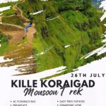 Kille Koraigad monsoon trek, scenic lush landscape.