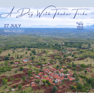 Aerial view of Thakar Tribe village landscape.