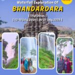 Waterfall trip to Bhandardara, July 2025 dates listed.