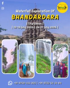 Waterfall trip to Bhandardara, July 2025 dates listed.