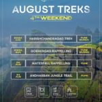 August hiking and rappelling events in India.