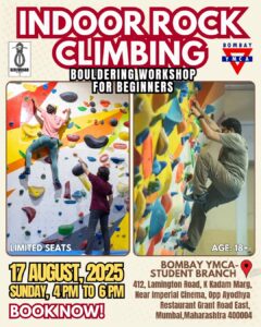 Indoor rock climbing workshop for beginners, Mumbai 2025.