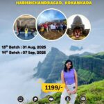Harishchandragad trek promotional poster, August and September 2025.