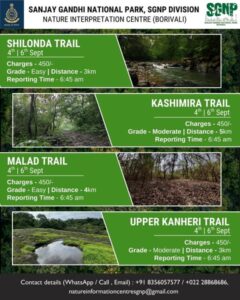 Sanjay Gandhi National Park hiking trails event details.