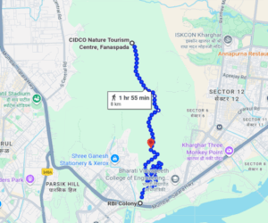 Map route from Kharghar to CIDCO Nature Center