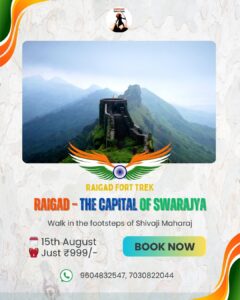 Raigad Fort trek promotion for August 15th.
