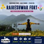 Woman overlooking Raireswhar Fort with flowers.