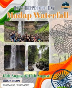 Madap Waterfall Independence Day event, August 15-17.
