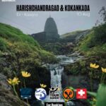 Harishchandragad Kokankada trek advertisement with contact details.
