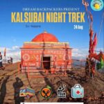 Kalsubai Night Trek poster with contact information.