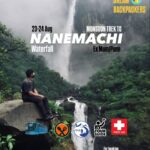 Trekking event at Nanemachi Waterfall in August.