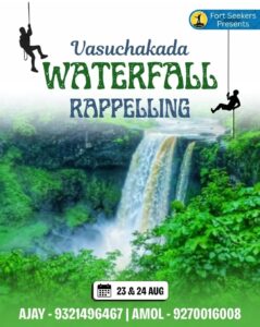 Vasuchakada waterfall rappelling event poster.
