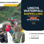 Lingya Waterfall rappelling event promotional poster.
