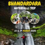 Bhandardara waterfalls trip promotional poster, August 2025.