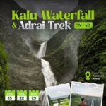 Kalu Waterfall trek promotion with contact details.