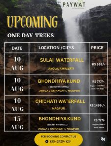 Upcoming one-day treks, various locations and prices.