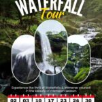 Waterfall tour dates in August with scenic views.