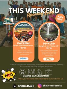 Weekend treks to Kalsubai and Devkund with SkyVenture.
