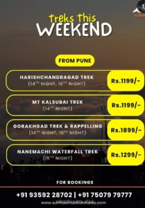 Weekend treks from Pune with prices and dates.