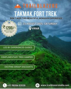 Takmak Fort Trek, monsoon adventure in Virar, India.