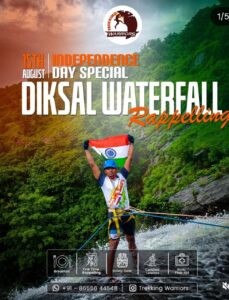 Independence Day rappelling at Diksal Waterfall event.