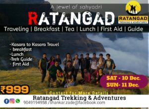 Ratangad trekking adventure with travel, breakfast, and guide.