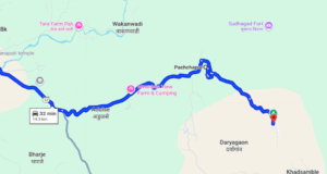 Map route from Adulsae to Daryagaon, 32 minutes.