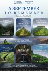 September trekking schedule with picturesque destinations.