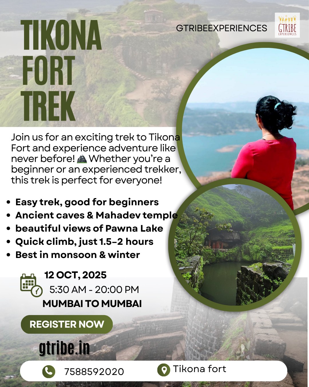 Tikona Fort trek adventure event brochure.
