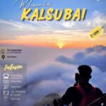 Monsoon trek to Kalsubai promotional poster with sunset.