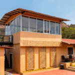 Modern villa with mountain view