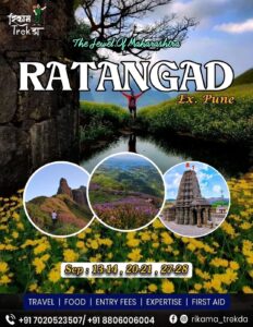 Ratangad trek event dates and contact information.