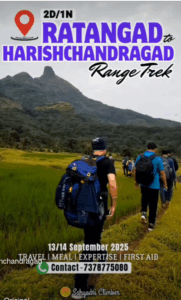 Hikers on trek from Ratangad to Harishchandragad.