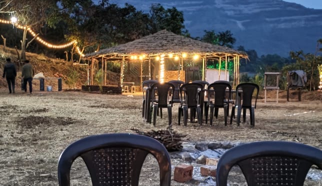 stargazing Outdoor event setup with chairs and lights
