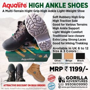 Aqualite high ankle shoes for multi-terrain hiking.