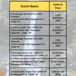 Weekend trek schedule from Pune, September-October 2025.