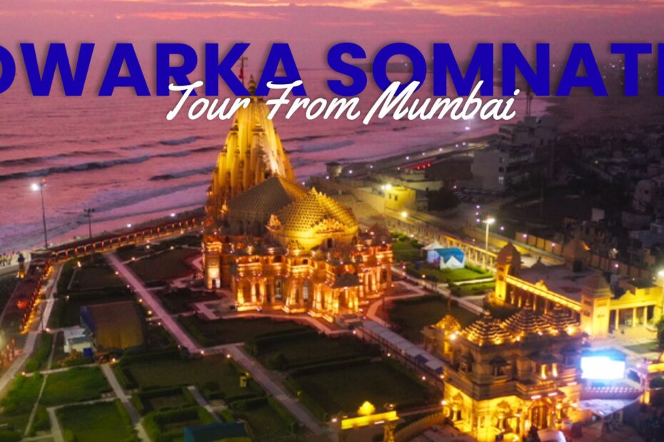 Dwarka Somnath Temple sunset view from Mumbai tour.
