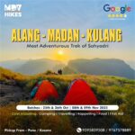 Alang Madan Kulang trek advertisement with camping tents.