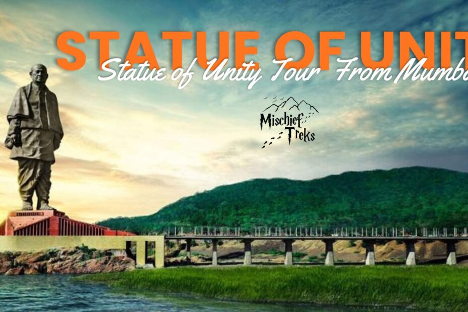 Statue of Unity with vibrant landscape backdrop