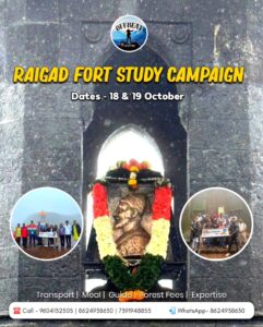 Raigad Fort campaign, October group tour details.