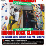 Beginner indoor rock climbing workshop, October 2025.