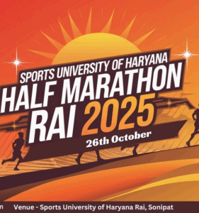 Sports University Haryana Half Marathon 2025 Poster