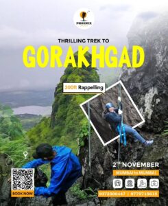 Thrilling Gorakhgad trek with 300ft rappelling adventure.