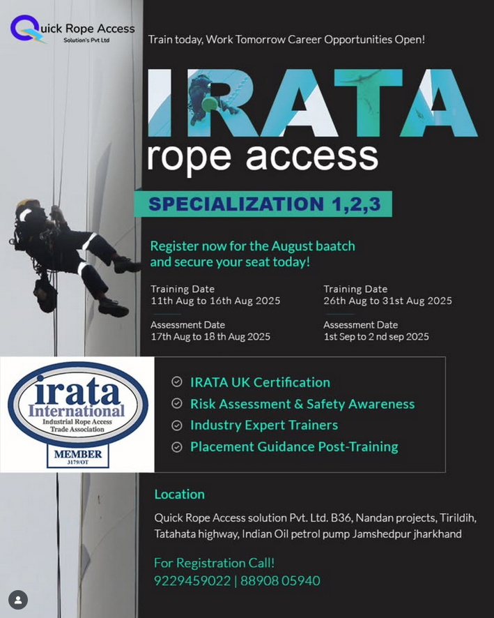 IRATA Rope Access Training August