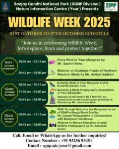 Wildlife Week 2025 schedule and event details.