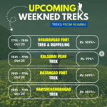 Upcoming weekend treks near Mumbai with prices.