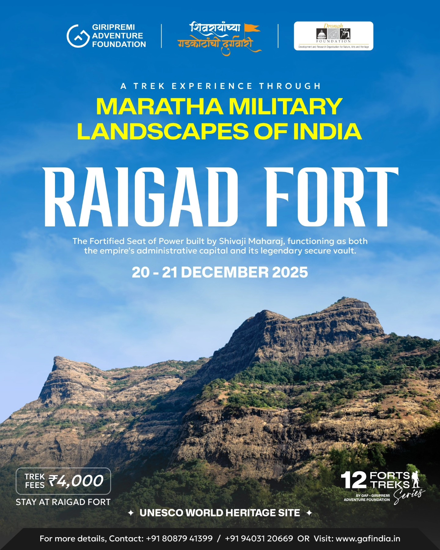 Raigad Fort trek event, December 2025.