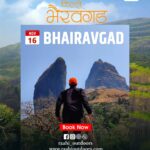 Hiker at Bhairavgad Fort with towering peaks