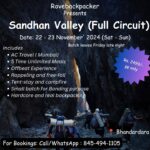 Sandhan Valley trek: adventure, camping, rappelling, November 2024.