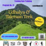 Udhalya & Taleraan trek poster with contact details.